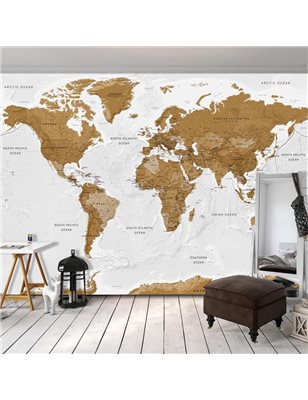 Fotomurale adesivo  World Map: White Oceans